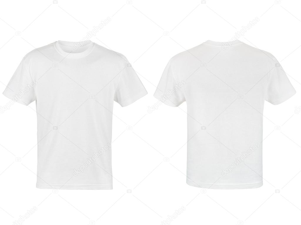 Two white T-shirt isolated on white background — Stock Photo ...