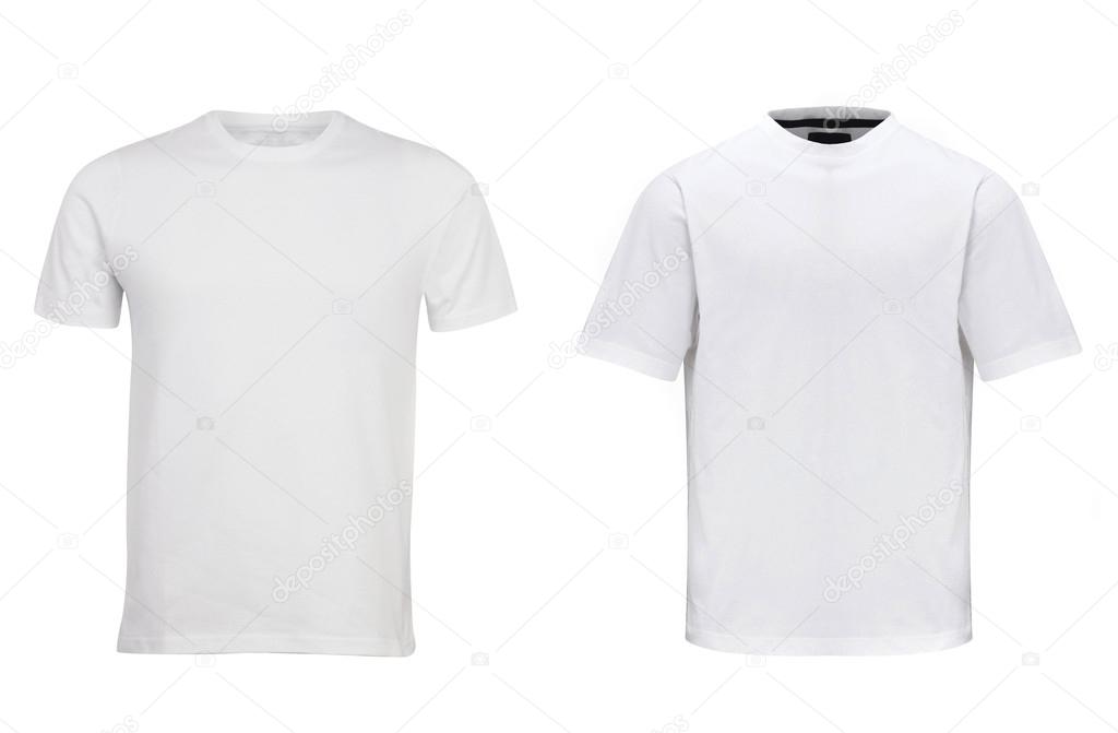 Two different white T-shirt isolated on white — Stock Photo ...