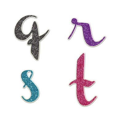 q t harfi glitter komut dosyası için