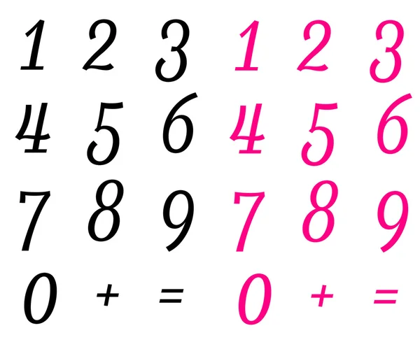 ピンク & 黒スクリプトの数値 — ストック写真