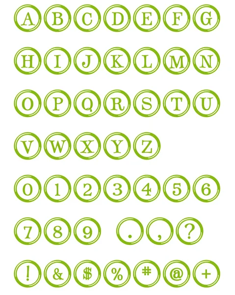 Green Type Writer Alphabet — Stock Photo, Image