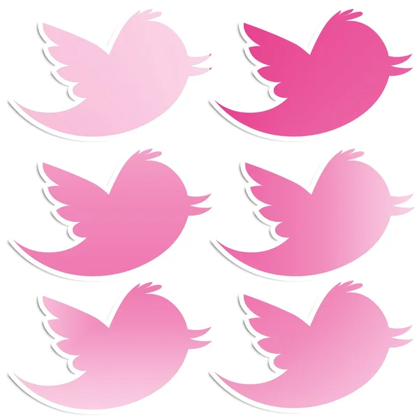Roze kleurovergang vogels — Stockfoto