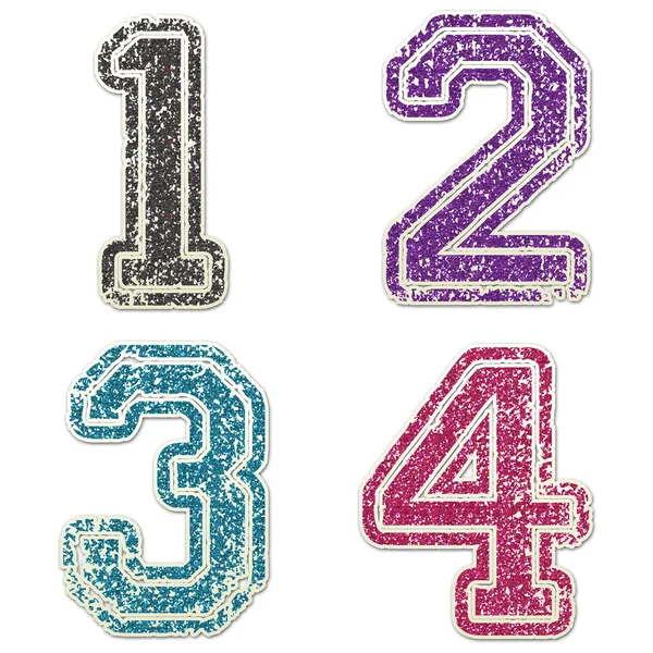 1 to 4 in College Glitter — Stock Photo, Image