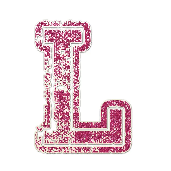 L in glitter college — Foto Stock