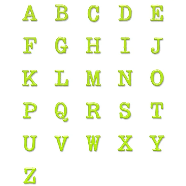 Lime Glossy Type Uppercase Alphabet — Stock Photo, Image