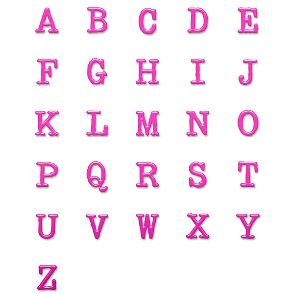 Pink Glossy Type Uppercase Alphabet — Stok fotoğraf