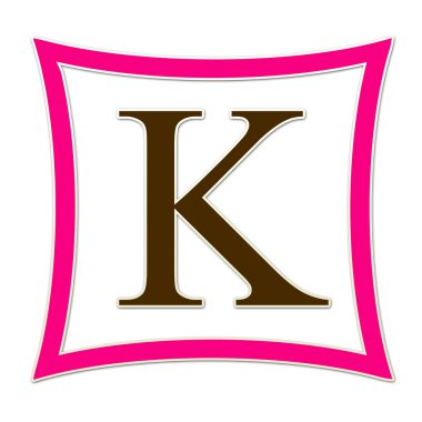 k pembe ve kahverengi monogram