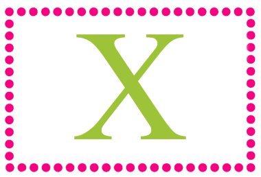 pembe & yeşil dikdörtgen monogram x