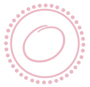 o yuvarlak pembe mektup monogram