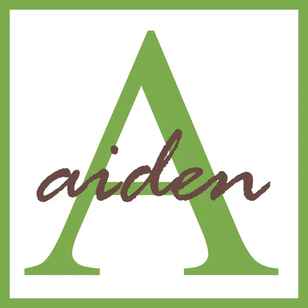 Aiden Name Monogram — Stock Photo, Image
