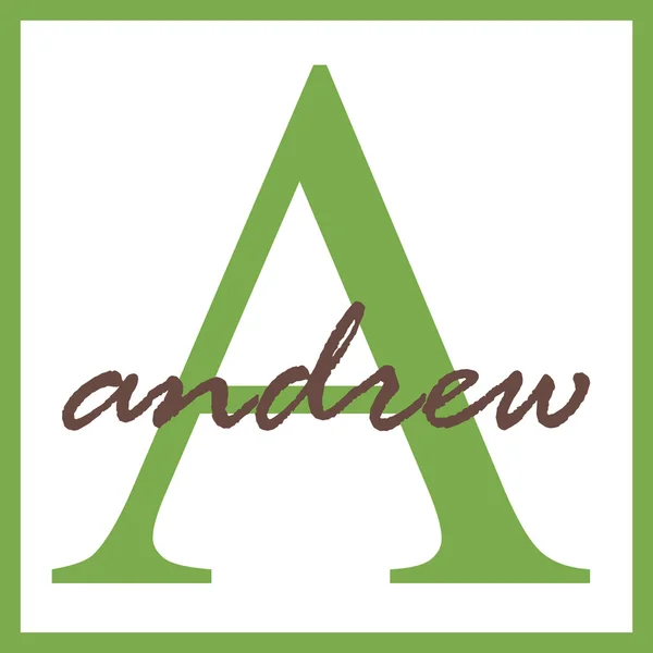 Nombre Andrew Monograma — Foto de Stock