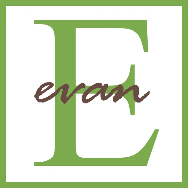 Evan nazwa monogram — Zdjęcie stockowe