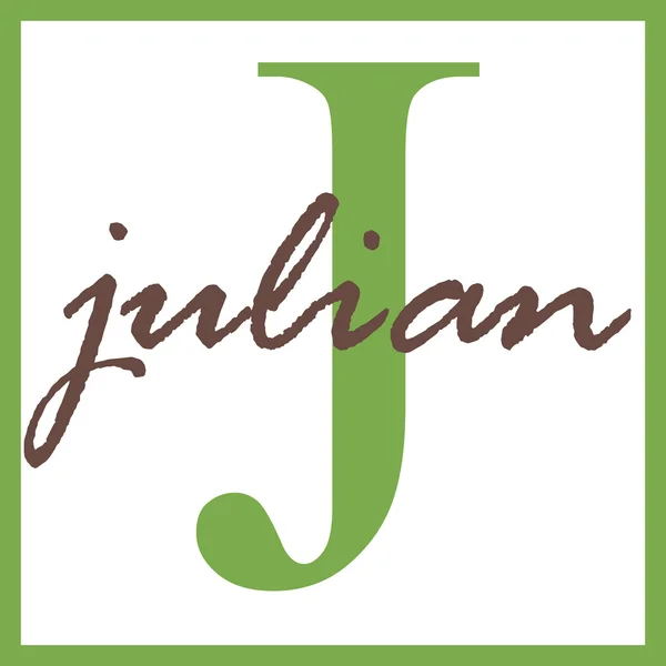 Julian jméno monogram — Stock fotografie