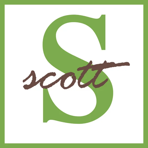 Scott όνομα μονόγραμμα — Φωτογραφία Αρχείου