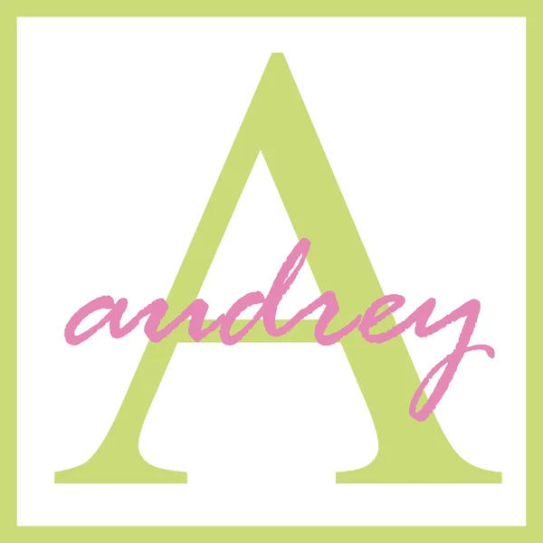 Audrey adı monogram — Stok fotoğraf