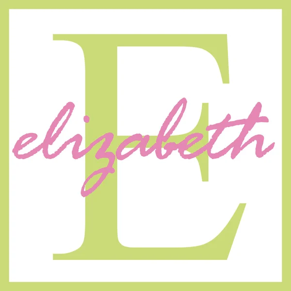 Elizabebth nazwa monogram — Zdjęcie stockowe