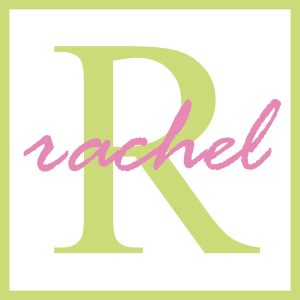 Nome Rachel Monograma — Fotografia de Stock