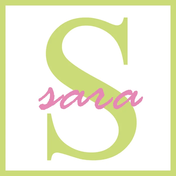 Nome Sara Monograma — Fotografia de Stock