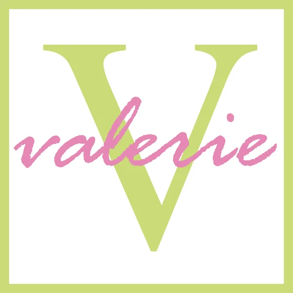 Valerie jméno monogram — Stock fotografie