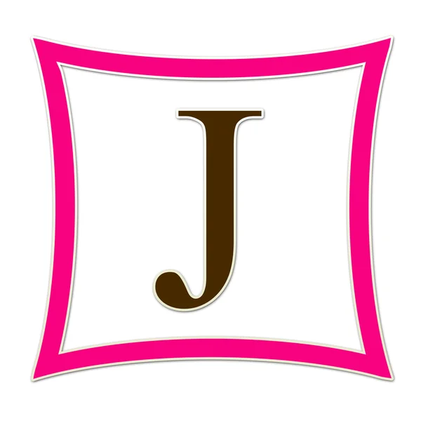 J 粉色和棕色会标 — 图库照片