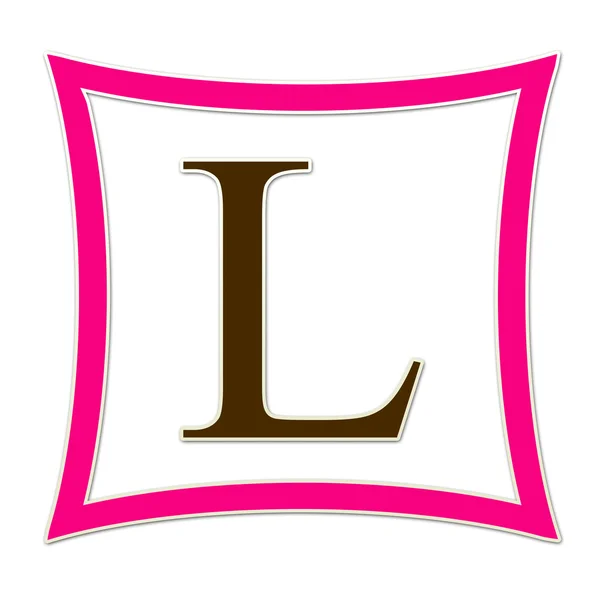 L Pink And Brown Monogram — Stock Photo, Image