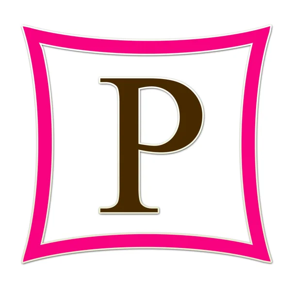 P różowe i brązowe monogram — Zdjęcie stockowe