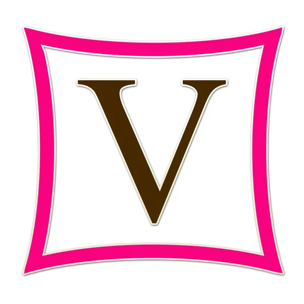 V rosa och brunt monogram — Stockfoto