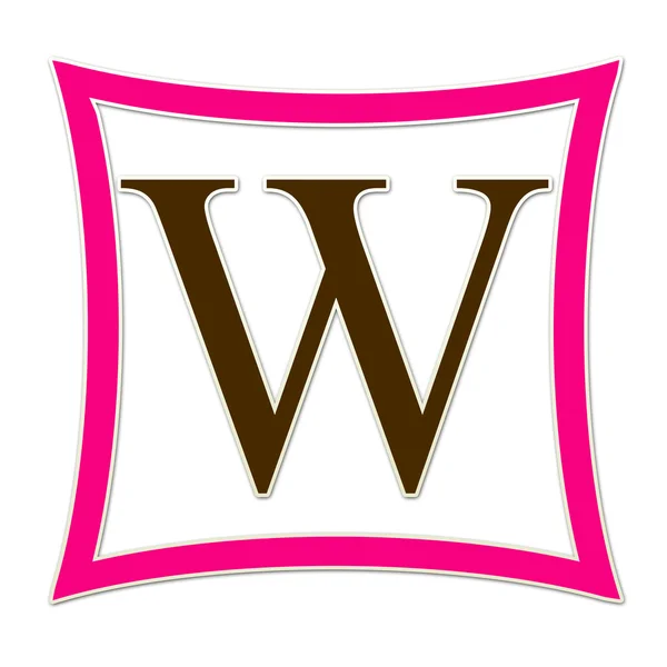 W Pink And Brown Monogram — Stock Photo, Image