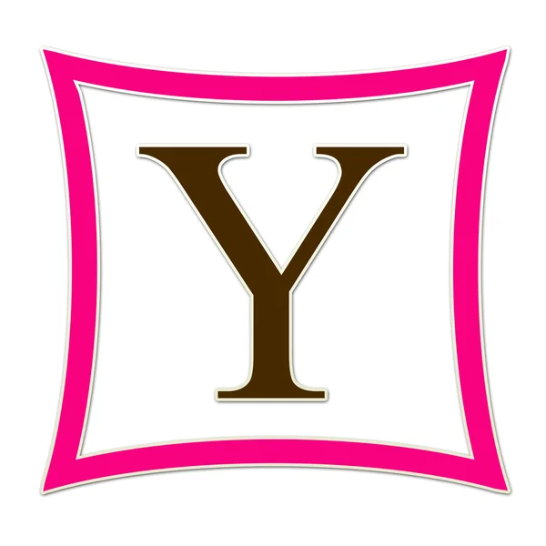 Y różowe i brązowe monogram — Zdjęcie stockowe