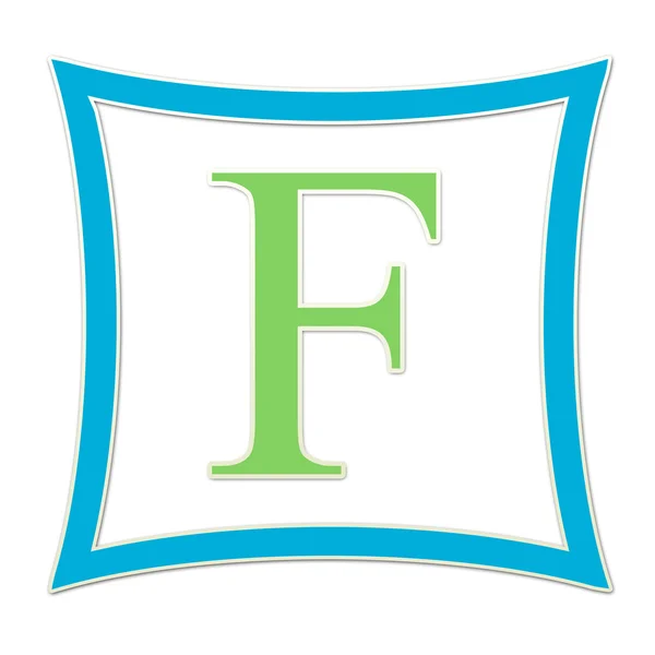 F blaues und grünes Monogramm — Stockfoto
