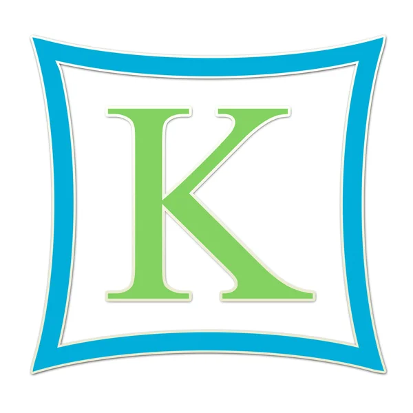 K Blue And Green Monogram — Stock Photo, Image