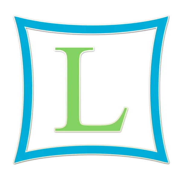 L Blue And Green Monogram — Stock Photo, Image