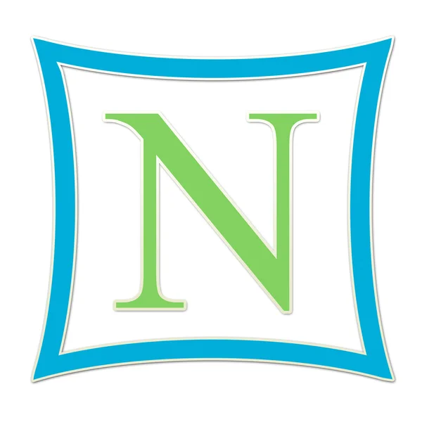 N Monogramma blu e verde — Foto Stock