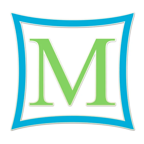 M μπλε και πράσινο μονόγραμμα — Φωτογραφία Αρχείου