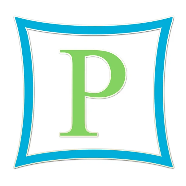 P monogram niebieski i zielony — Zdjęcie stockowe