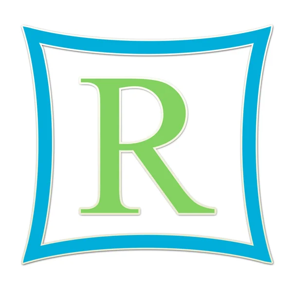 R kék és zöld Monogram — Stock Fotó