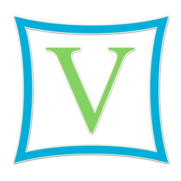 V Monogramme bleu et vert — Photo