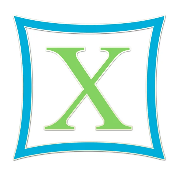 X Blue And Green Monogram — Stock Photo, Image