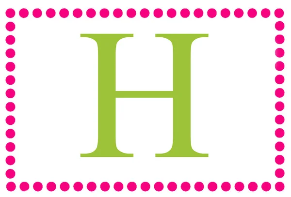 H Розовая и Зеленая прямоугольная монограмма — стоковое фото