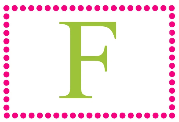 F Pink & Green Rectangular Monogram — Stock Photo, Image