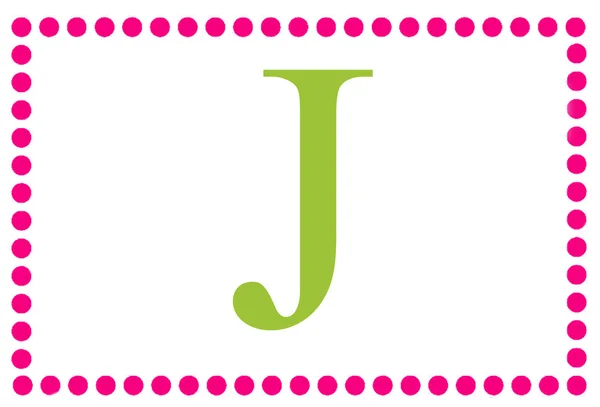 J Monogramma rettangolare rosa e verde — Foto Stock