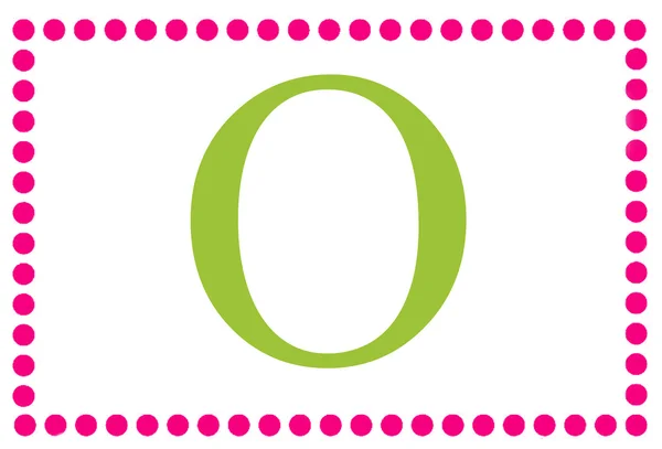 O Pink & Green Rectangular Monogram — Stock Photo, Image
