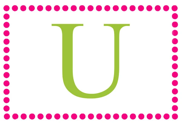 U rosa e verde monogramma rettangolare — Foto Stock