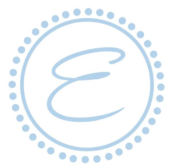 Монограмма голубой буквы Е — стоковое фото
