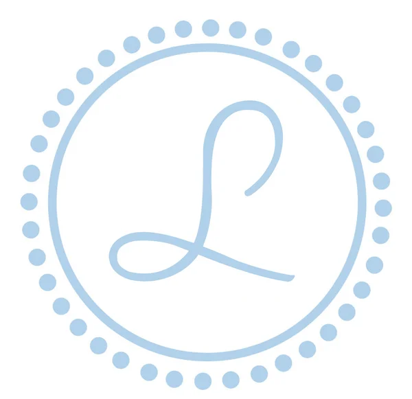 L ronde blauwe letter monogram — Stockfoto