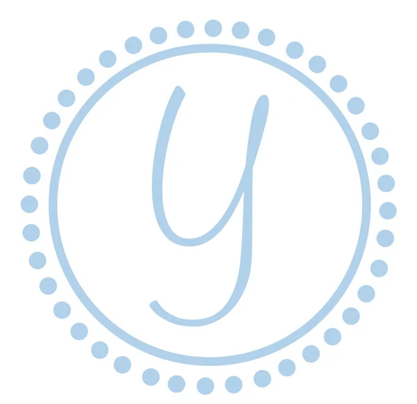 Y rundes blaues Buchstabenmonogramm — Stockfoto