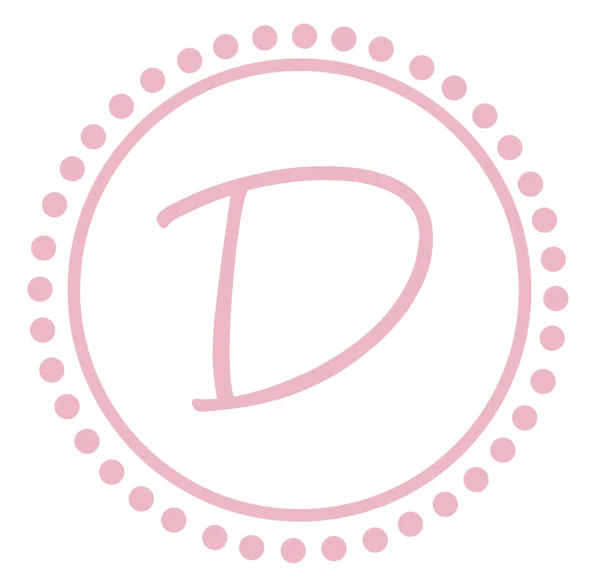 D ronde roze brief monogram — Stockfoto
