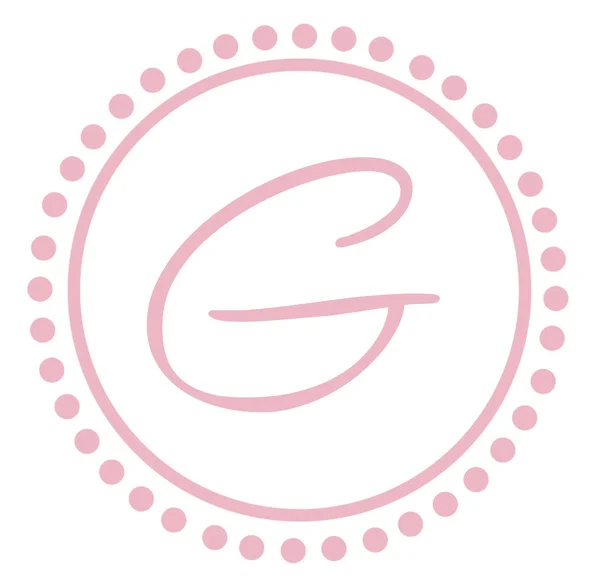 G 圆粉红字母会标 — 图库照片