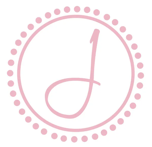 J Кругла рожева літери Монограма — стокове фото
