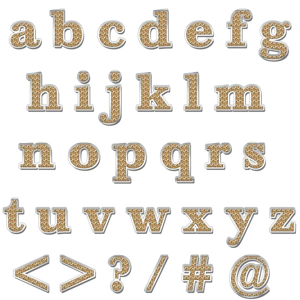 Alphabet minuscule orange Bling — Photo